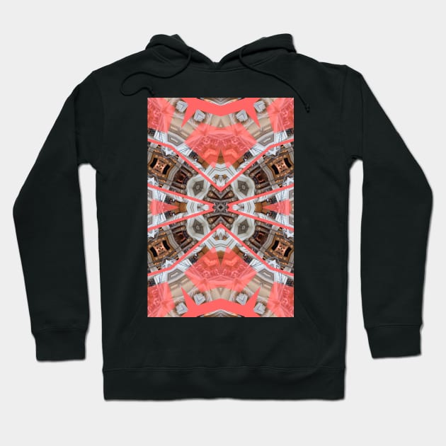 Living Coral Pantone Colour of the Year 2019 pattern decoration with neoclassical architecture Hoodie by Reinvention